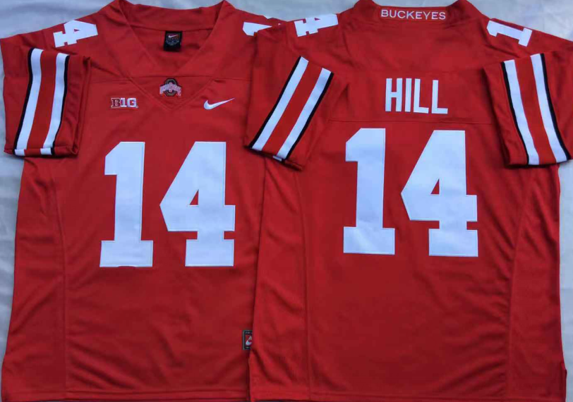 Men's Ohio State Buckeyes K.J. Hill #14 Scarlet Jersey